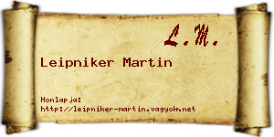 Leipniker Martin névjegykártya